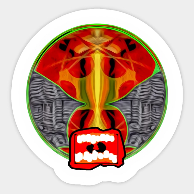 Evil grin villain mask Sticker by SuperDudes Superstore